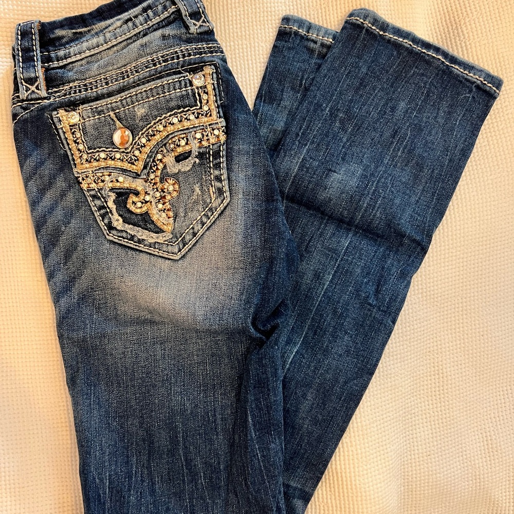 Rock Revival Straight Leg Jeans with Embellished Back Pockets